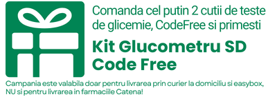 Comanda cel putin 2 cutii de teste CodeFree si primesti un Kit Glucometru SD Code Free