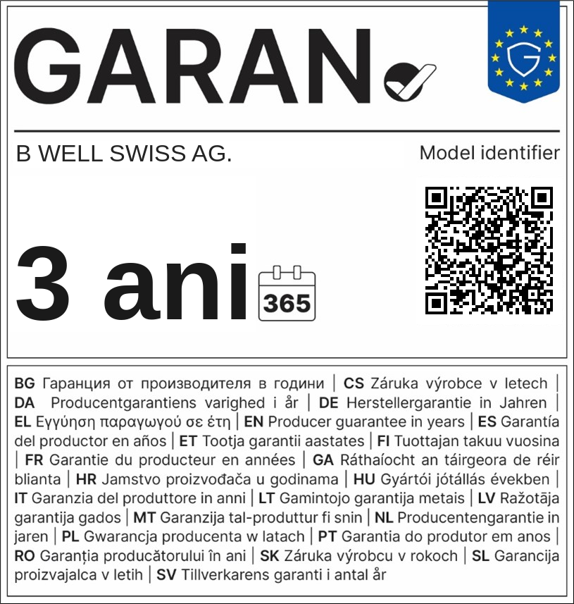 Garantie B WELL SWISS AG.