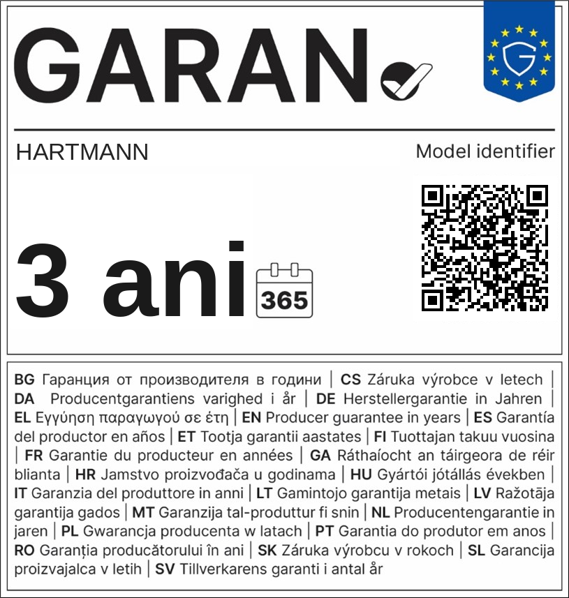 Garantie HARTMANN 3 ani