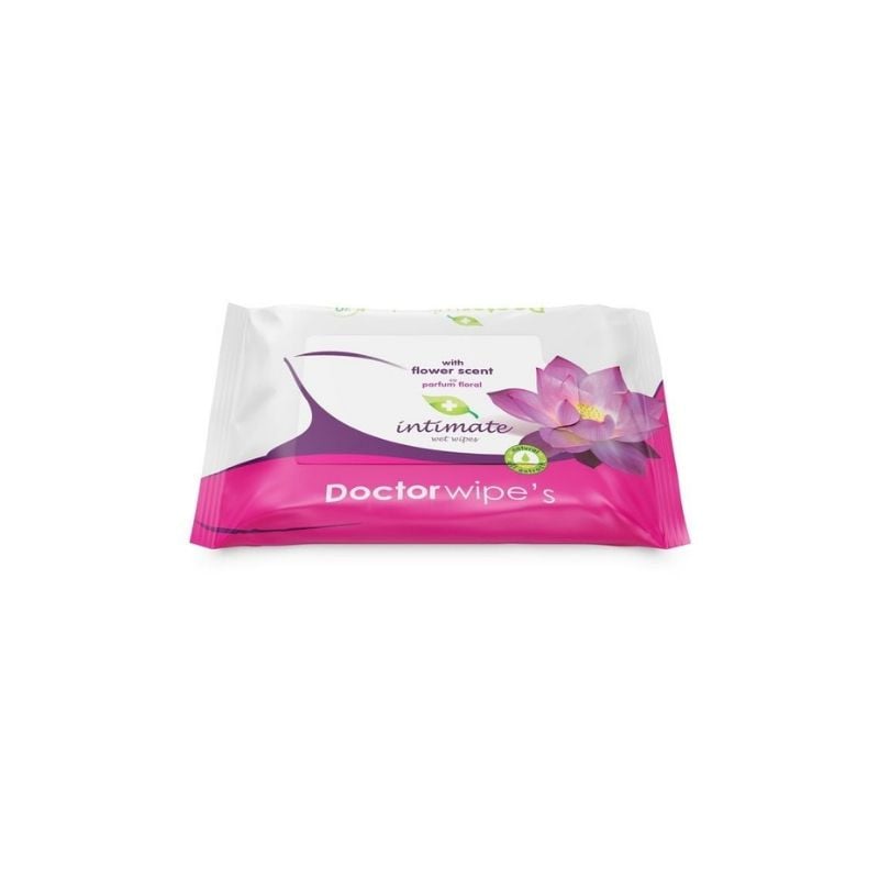 Servetele umede intime cu parfum floral, 20 bucati, Dr. Wipes