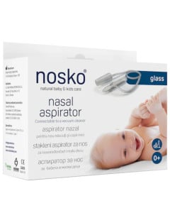 Aspirator nazal din sticla 0+luni, Nosko Glass