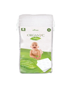 Dischete patrate din bumbac organic pentru copii, 60 bucati, Organyc Baby
