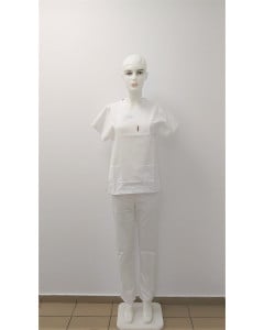 Bluza medicala de culoare alb- model unisex