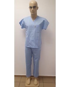 Bluza medicala de culoare albastra - model unisex