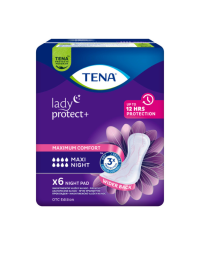 Absorbante incontinenta urinara TENA Lady Protect, Maxi Night, 6 bucati