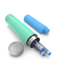 Termos portabil pentru insulina, capacitate 2-3 stilouri, Disoncare Odyssey Compact, Cyan