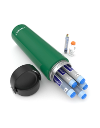 Termos portabil pentru insulina, capacitate 3-5 stilouri, Disoncare Intercontinental, Green