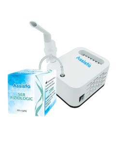 Pachet Assista Nebulizator cu Compresor si Ser Fiziologic 0.9% - Respiratie Usoara