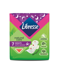 Absorbante de noapte Natural Care Maxi Night, Libresse, 7 bucati