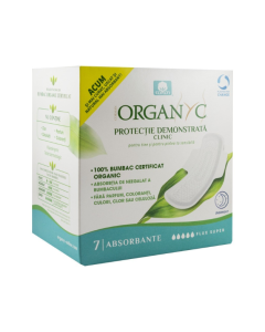 Absorbante intime din bumbac organic SuperFlow, 7 bucati, Organyc