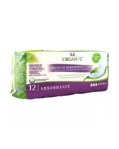 Absorbante normale din bumbac organic pentru incontinenta, 12 bucati, Organyc