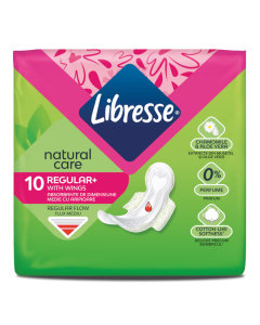 Absorbante cu aripioare Natural Care Normal, 10 bucati, Libresse