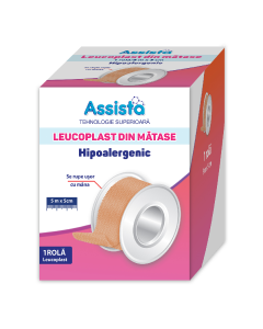 Leucoplast din matase, 5m*5cm, Assista 