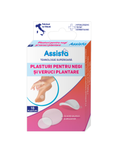 Plasturi pentru negi si veruci plantare, 16 bucati, Assista 