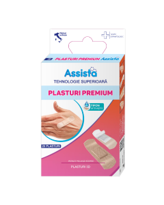 Plasturi premium cu tifon antiseptic, 20 bucati, Assista 