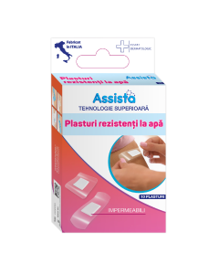 Plasturi rezistenti la apa combinati, 10 bucati, Assista 