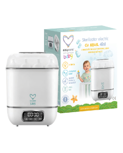 Sterilizator electric 4 in 1 cu abur, 8 biberoane, cu uscator, EasyCare Baby