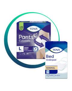 Pachet Nocturn Incontinenta: Scutece Tena Pants Plus Night Large si Aleze Tena Bed 60x90 cm