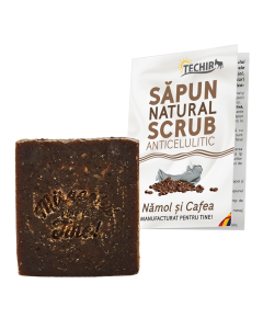 Techir Sapun natural scrub anticelulitic namol si cafea,120 g