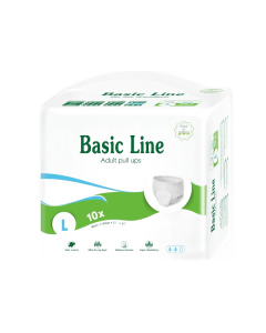 Scutece tip chilot pentru adulti, Basic Line, marime L, 10 bucati, Nateen