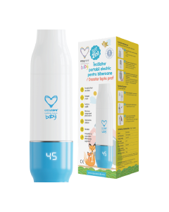 Set 2in1 Incalzitor electric portabil pentru biberoane si dozator lapte praf, EasyCare Baby