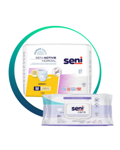 Set Chiloti absorbanti Seni Active Normal, M si Servetele umede Seni Care