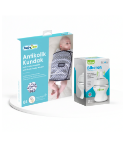 Set Confort Bebe Sistem de infasat cu pernuta anticolici, BabyJem si Biberon Adora 0–3 luni
