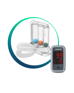 Set Pulsoximetru YX105 si Dispozitiv exercitii respiratorii, Redline PulmoTrainer
