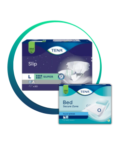 Set Tena Scutece pentru adulti Slip Super, L, 30 buc si Aleze 180x80 cm