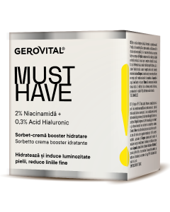 Gerovital Must Have Sorbet-crema booster hidratare 2% Niacinamida, 50ml