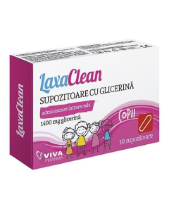 Supozitoare cu glicerina pentru copii LaxaClean, 10 bucati, Viva Pharma