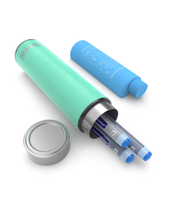 Termos portabil pentru insulina, capacitate 2-3 stilouri, Disoncare Odyssey Compact, Cyan