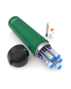 Termos portabil pentru insulina, capacitate 3-5 stilouri, Disoncare Intercontinental, Green