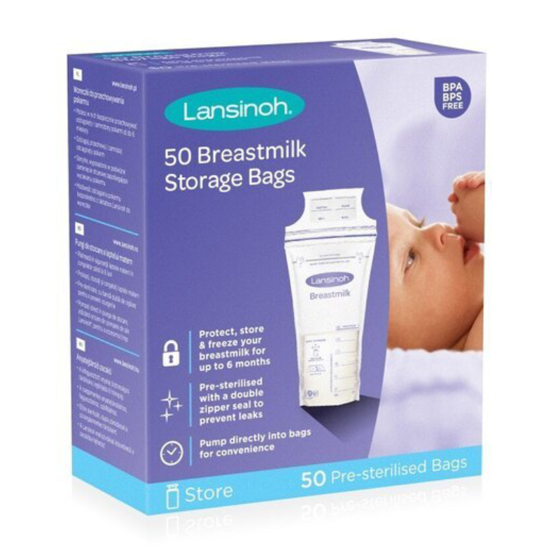 Lansinoh Pungi de stocare lapte matern, 50 pungi