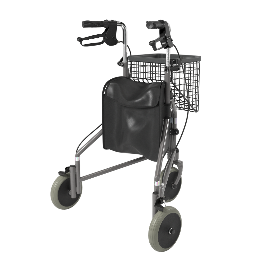 Rolator ortopedic Trigo, cu 3 roti, geanta si cos, Kid-Man 5041C