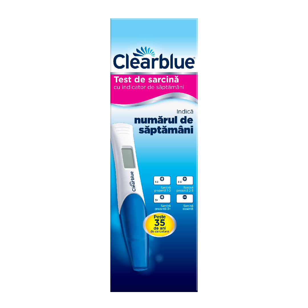 Clearblue Test de Sarcina cu Indicator de Saptamani, 1 Bucata