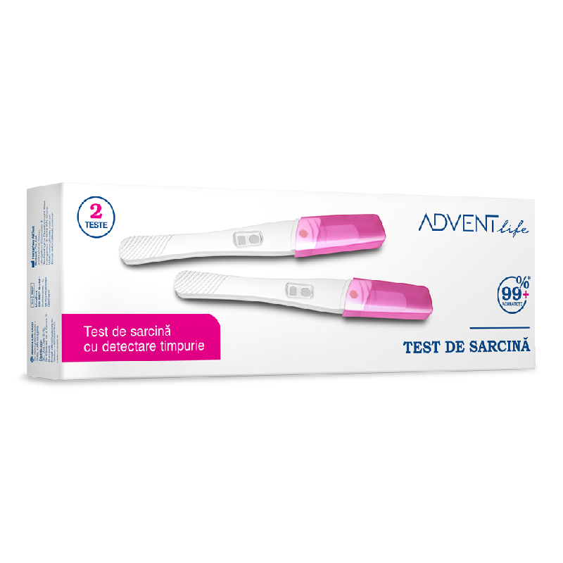 Test de sarcina detectare timpurie tip stilou, 2 bucati, Advent Life - imagine 2