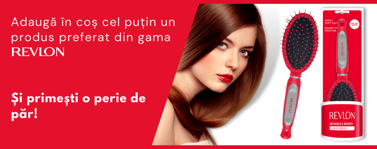 Cumpara orice produs din gama Revlon si primesti o perie de par