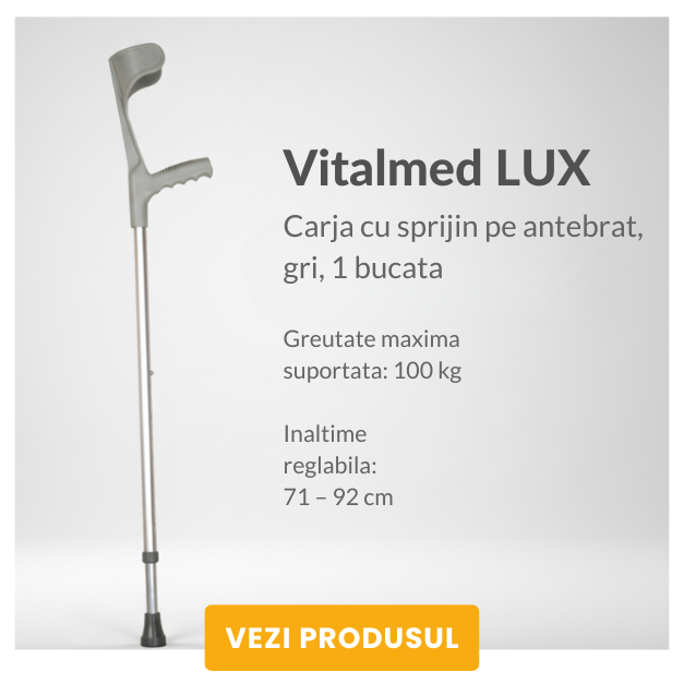 Carja cu sprijin pe antebrat Vitalmed LUX, gri, 1 bucata