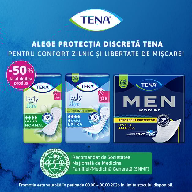 Tena Campanie 50% la al doilea produs Tena