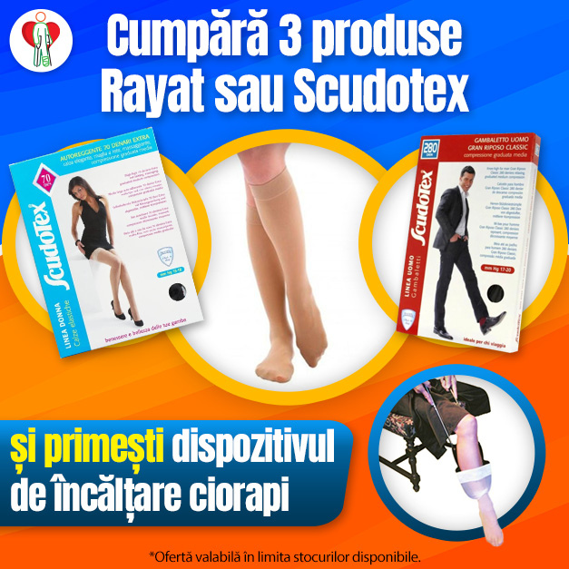Cumpara 3 produse Rayat sau Scudotex si primesti un dispozitiv de incaltare ciorapi