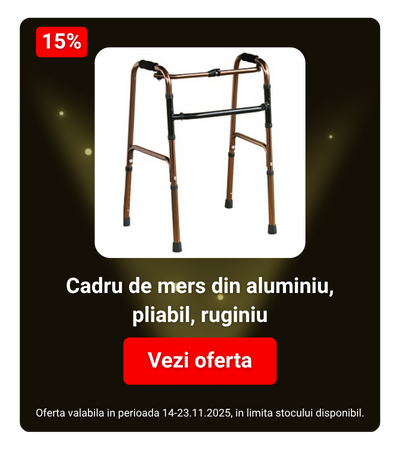 Cadru de mers pliabil ruginiu