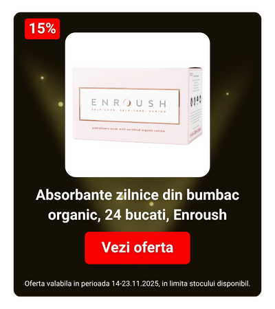 Absorbante zilnice din bumbac organic, 24 bucati, Enroush