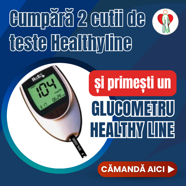 Cumpara 2 cutii de teste Healthyline si primesti un glucometru healthyline