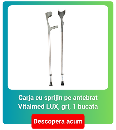 Carja cu sprijin pe antebrat Vitalmed LUX, gri, 1 bucata